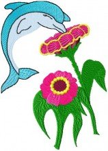 Dolphins With Flowers 006