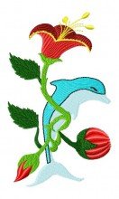 Dolphins With Flowers 009