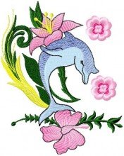 Dolphins With Flowers 002